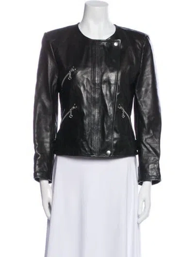 Pre-owned Isabel Marant Étoile Lamb Leather Biker Jacket In Blue