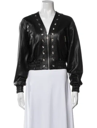 Pre-owned Isabel Marant Étoile Lamb Leather Bomber Jacket In Black