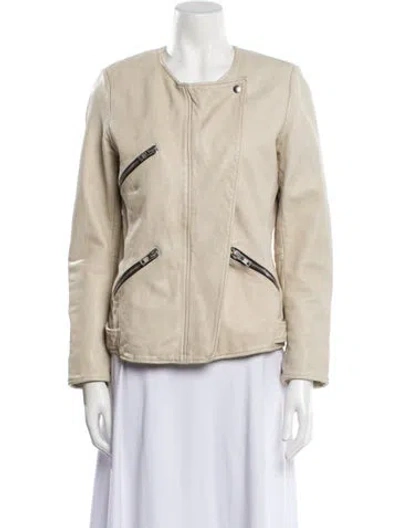 Pre-owned Isabel Marant Étoile Lamb Leather Evening Jacket In Neutral