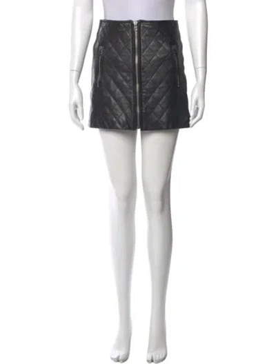 Pre-owned Isabel Marant Étoile Lamb Leather Mini Skirt In Black