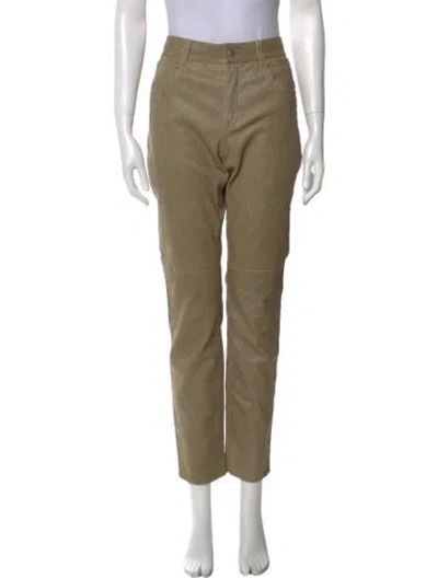 Pre-owned Isabel Marant Étoile Lamb Leather Skinny Leg Pants In Green