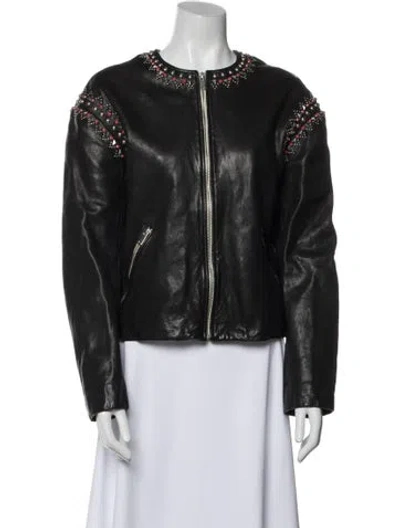 Pre-owned Isabel Marant Étoile Lambskin Biker Jacket In Black