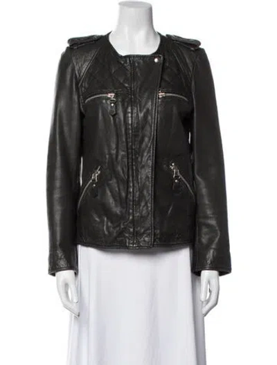 Pre-owned Isabel Marant Étoile Lambskin Biker Jacket In Black