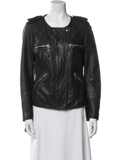 Pre-owned Isabel Marant Étoile Lambskin Biker Jacket In Black