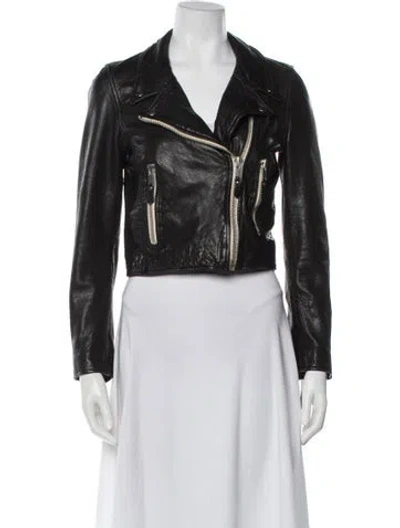 Pre-owned Isabel Marant Étoile Lambskin Biker Jacket In Black