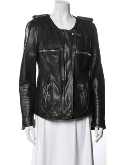 Pre-owned Isabel Marant Étoile Lambskin Biker Jacket In Black