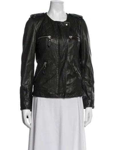 Pre-owned Isabel Marant Étoile Lambskin Biker Jacket In Black