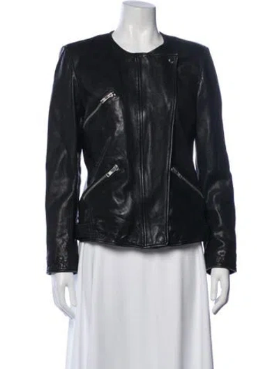 Pre-owned Isabel Marant Étoile Lambskin Biker Jacket In Black