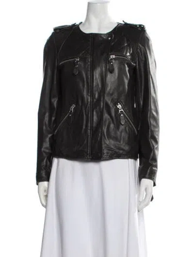 Pre-owned Isabel Marant Étoile Lambskin Biker Jacket In Black