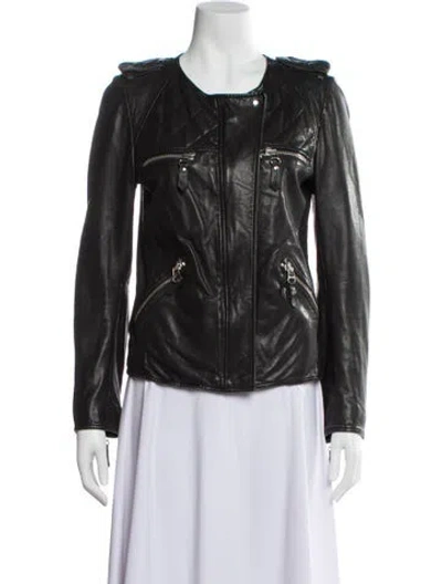 Pre-owned Isabel Marant Étoile Lambskin Biker Jacket In Blue