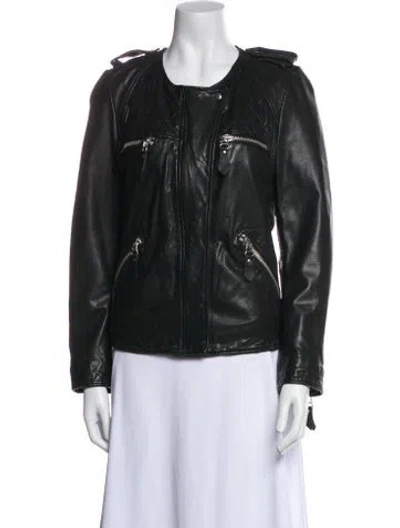 Pre-owned Isabel Marant Étoile Lambskin Biker Jacket In Green