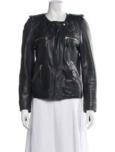 Pre-owned Isabel Marant Étoile Lambskin Biker Jacket In Grey