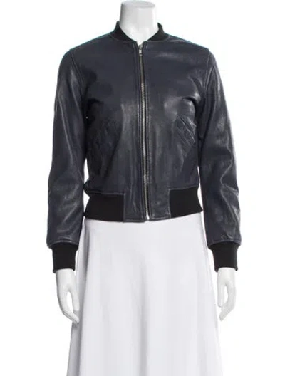 Pre-owned Isabel Marant Étoile Lambskin Bomber Jacket In Blue