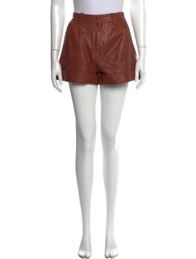 Pre-owned Isabel Marant Étoile Lambskin Mini Shorts In Brown