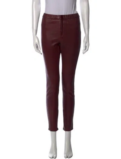 Pre-owned Isabel Marant Étoile Lambskin Skinny Leg Pants In Burgundy