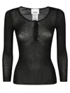 Isabel Marant Étoile Ribbed Sheer T-shirt Button Detailing In Multi