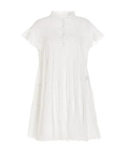 Isabel Marant Étoile Lanikaye Tiered Cotton Minidress In White