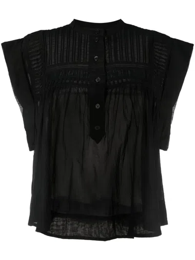 Isabel Marant Étoile Lapao Pleated Blouse In Schwarz