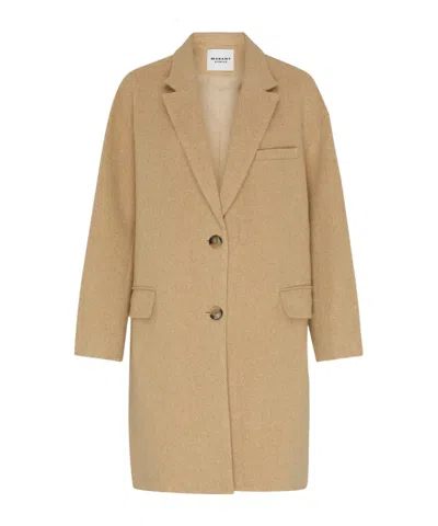 Isabel Marant Étoile Lapel Long Sleeve Coat In Nude