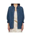 Isabel Marant Étoile Lapel Long Sleeve Denim Jacket In Blue