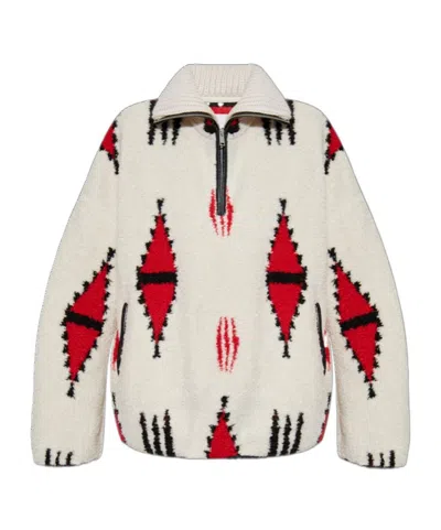Isabel Marant Étoile Lapel Long-sleeved Sweater In White