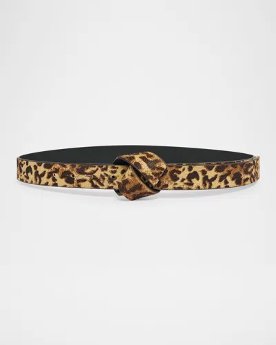 Isabel Marant Étoile Lassio Knotted Leopard Calf Hair Belt In Fauve