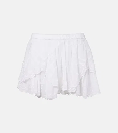 Isabel Marant Étoile Layale Ruffled Cotton Shorts In White