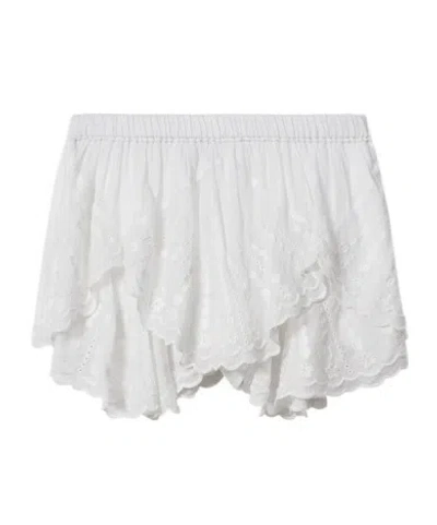 Isabel Marant Étoile Layle Broderie Anglaise Cotton Shorts In White