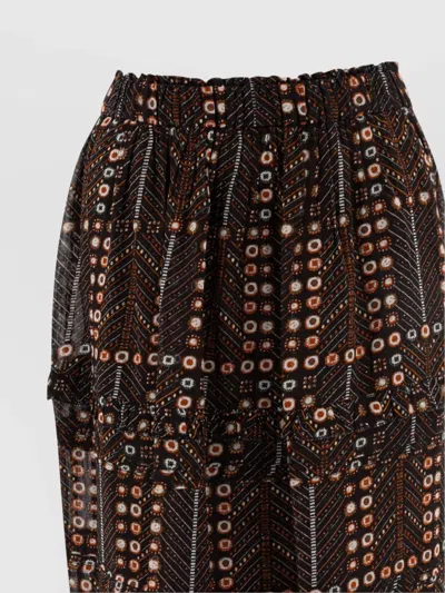 Isabel Marant Étoile Layered Geometric Skirts With Ruffle And Sheer In Black