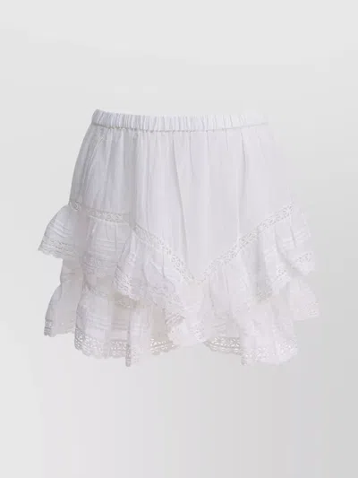 Isabel Marant Étoile Layered Lace Trim Skirts With Ruffled Hem In White
