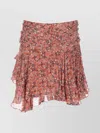 Isabel Marant Étoile Layered Ruffle Mini Skirt With Asymmetric Hem In Brown