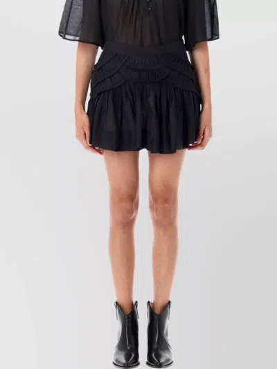 ISABEL MARANT ÉTOILE LAYERED RUFFLED ELASTIC WAISTBAND SKIRT