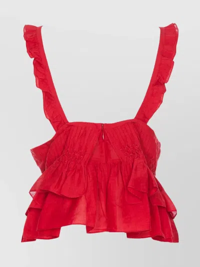 ISABEL MARANT ÉTOILE LAYERED RUFFLES SLEEVELESS TOP