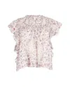 Isabel Marant Etoile Layona Floral Print Blouse In Multicolor Cotton In Multi
