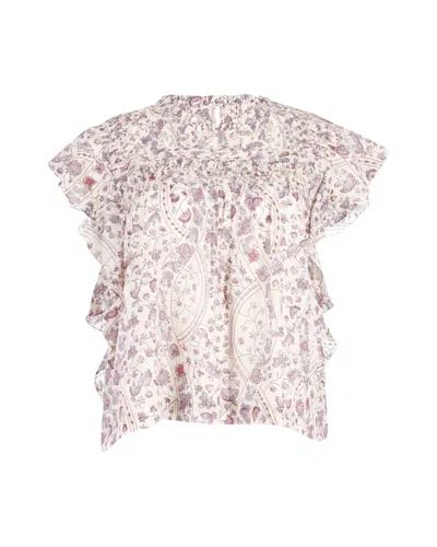Isabel Marant Etoile Layona Floral Print Blouse In Multicolor Cotton