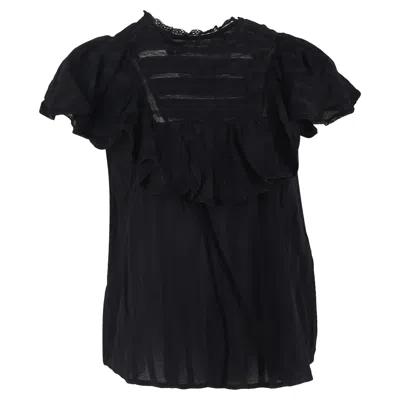 Isabel Marant Étoile Layona Ruffled Blouse In Black Cotton