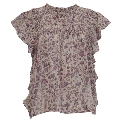 Isabel Marant Etoile Layona Ruffled Blouse In Multicolor Cotton