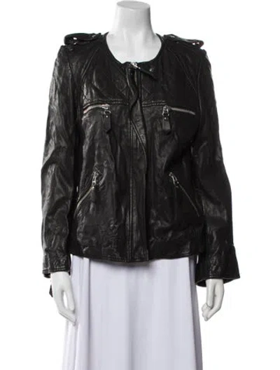 Pre-owned Isabel Marant Étoile Leather Biker Jacket In Black