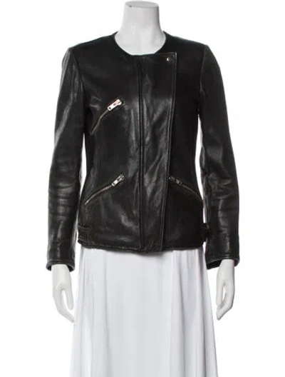 Pre-owned Isabel Marant Étoile Leather Biker Jacket In Black