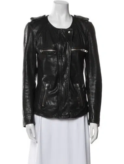 Pre-owned Isabel Marant Étoile Leather Biker Jacket In Black