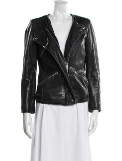Pre-owned Isabel Marant Étoile Leather Biker Jacket In Black