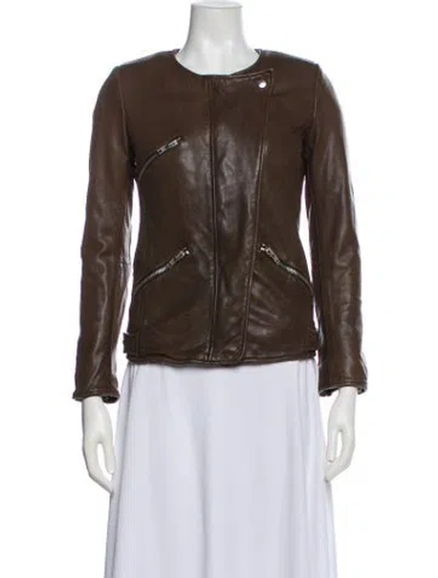 Pre-owned Isabel Marant Étoile Leather Biker Jacket In Brown