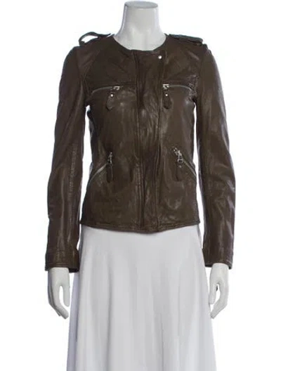 Pre-owned Isabel Marant Étoile Leather Biker Jacket In Brown