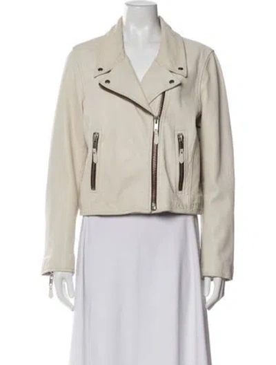 Pre-owned Isabel Marant Étoile Leather Biker Jacket In Gray