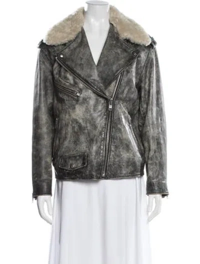Pre-owned Isabel Marant Étoile Leather Biker Jacket In Green
