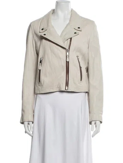 Pre-owned Isabel Marant Étoile Leather Biker Jacket In Neutral