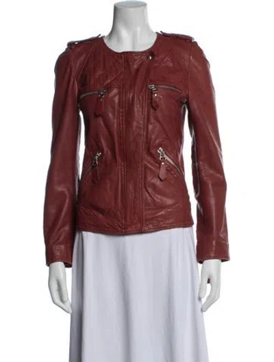 Pre-owned Isabel Marant Étoile Leather Biker Jacket In Red