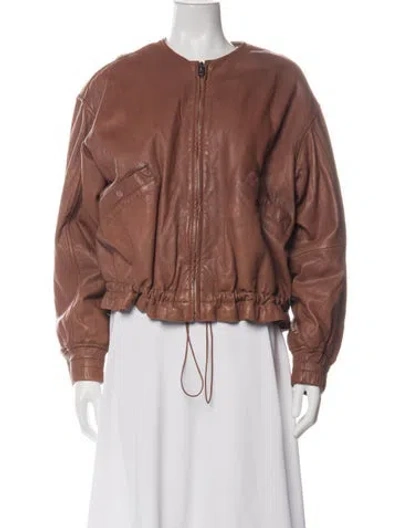 Pre-owned Isabel Marant Étoile Leather Bomber Jacket In Brown