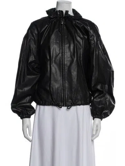 Pre-owned Isabel Marant Étoile Leather Bomber Jacket W/ Tags In Blue