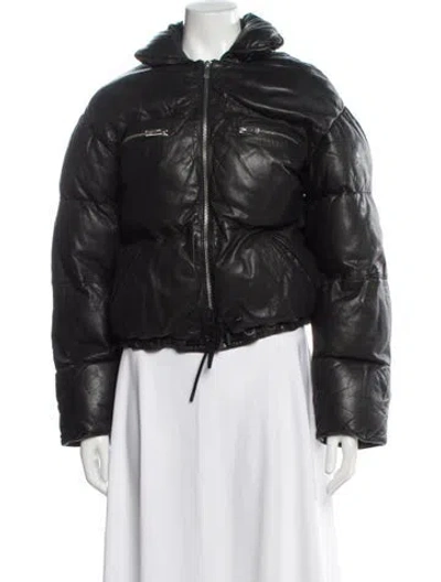 Pre-owned Isabel Marant Étoile Leather Faux Fur Coat In Gray